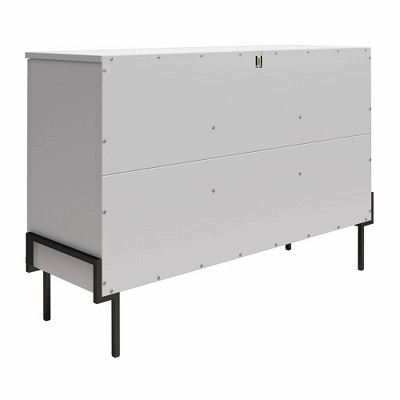 Dove Gray 3-Door Accent Cabinet with Faux Marble Top