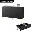 6 Drawer Dresser for Bedroom with Gold Handle and Large Drawer, Wood Double Chest of Drawers and Storage Organizer for Living Room, Hallway - 2 of 4