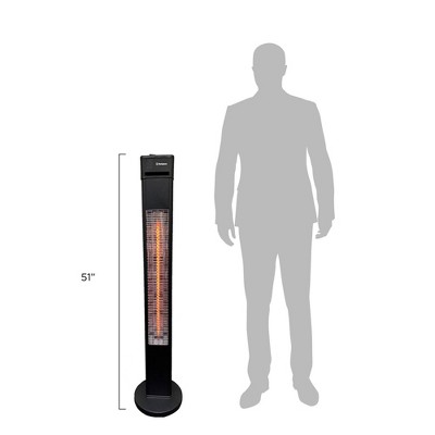 Black Freestanding Infrared Electric Outdoor Heater with Emergency Shut Off