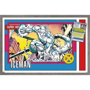 Trends International Marvel Trading Cards - Iceman Framed Wall Poster Prints - 1 of 4