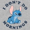 Junior's Women Lilo & Stitch I Don't Do Mornings Stitch T-Shirt - 2 of 4