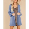 Womens Cardigan Sweaters Puff Long Sleeve Cardigan Open Front Knit Cardigans for Women - 2 of 3