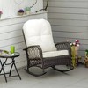 Outdoor PE Rattan Wicker Recliner Rocker Chair wSoft Cushion for Garden - 2 of 4