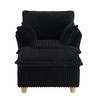 60" Corduroy Armchair with Detachable Ottoman and Pillows - 4 of 4