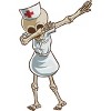 Women's Design By Humans Halloween Dabbing Funny Skeleton Nurse RN Costume Gift By COVI Racerback Tank Top - 2 of 3