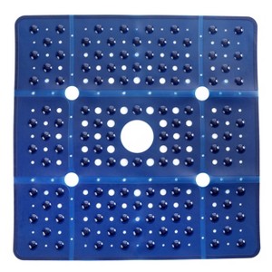 XL Non-Slip Square Shower Mat with Center Drain Hole - Slipx Solutions - 1 of 4