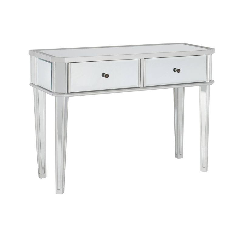 Carrick Glam Mirrored Console With 2 Storage Drawers Silver Painted Finish - Powell, 1 of 15