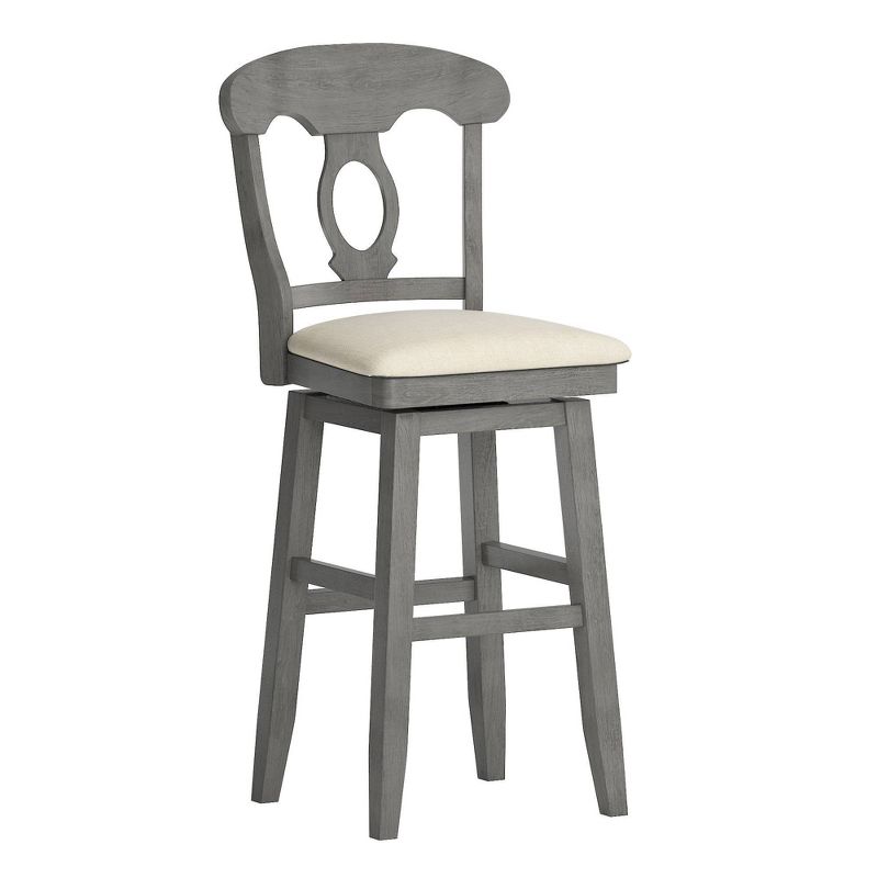 29" South Hill Napoleon Back Wood Swivel Height Barstool - Inspire Q, 1 of 12