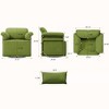 Vynxaria Modern 360° Swivel Square Accent Sofa Chair, Green Fluffy Fabric, Gold Metal Legs, Ergonomic (31.5"W×29.5"D×33.5"H) - 4 of 4