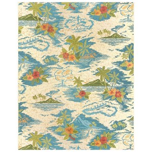 Reyn Spooner 5'2"x7' Kona Coast Fresco Lanai Flatweave Indoor Outdoor Accent Rug Blue - 1 of 4