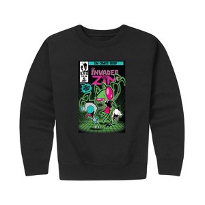 Boys' - Invader ZIM - ZIM and GIR Graphic Long Sleeve Fleece Sweatshirt - 1 of 4