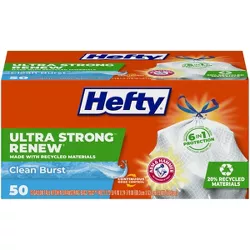 Hefty Ultra Strong Renew Clean Burst Tall Kitchen Trash Bags - 13 Gallon - 50ct