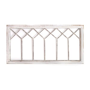 Stratton Home Decor Rustic Farmhouse Distressed Window Panel Wall Decor, White - 1 of 4