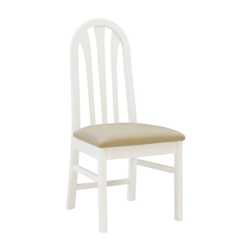 Set of 2 Sybill Slat Back Faux Leather Side Chairs White/Gray - Linon, 4 of 14