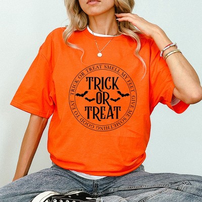 Simply Sage Market Trick Or Treat Circle Short Sleeve Tee - 2XL - Orange