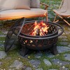 37 Inch Outdoor Fire Pit with Poker, Firepits for Outside with Spark Screen Cover, Wood Burning Fire Pit for Camping, Patio, Backyard - 2 of 2