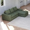 99" Corduroy Upholstered Cloud Modular L-Shaped Sectional Sofa with Chaise, Deep Seats, Neck Pillows, No Assembly Needed - 4 of 4
