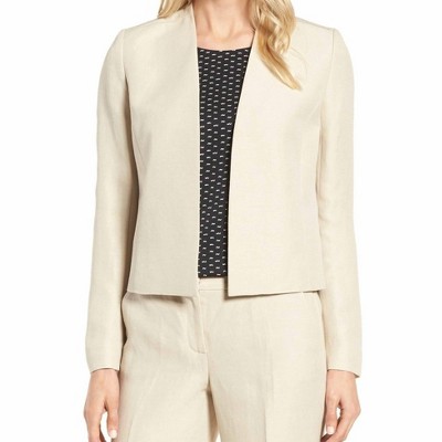 Women's Crop Open Front Linen Blend Jacket - Classiques Entie