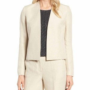 Women's Crop Open Front Linen Blend Jacket - Classiques Entie - 1 of 3
