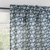 No. 918 2pc 54"x36" Mistral Floral Print Semi-Sheer Rod Pocket Kitchen Curtain Tier Pair Indigo - 2 of 4