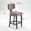 INFURNIC Counter and Bar Stools Linen Upholstered Curved Back Bar Chairs with Nailhead Trim for Dining Room, Beige, 22.05"*19.7"*39" - 3 of 4