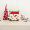 C&F Home 8" x 8" Happy Snowman Hooked Small Petite Christmas Holiday Throw Pillow - 4 of 4