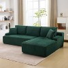 Cloud Sectional Couch 106" Modern L-Shape Corner Modular Upholstered Sofa with Loveseat Chaise Deep Seat Plush Corduroy Fabric Foam Cushions Dark - 4 of 4