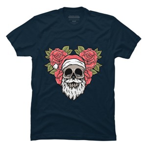 Men's Design By Humans Christmas with flowers Illustration By rukurustudio T-Shirt - 1 of 4