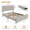 Upholstered Platform Bed Frame with Storage Drawers, Mattress Foundation with Solid Wooden Slats - 2 of 4