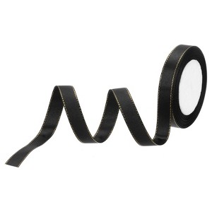 Unique Bargains Double Face Wide Satin Ribbon with Gold Edges for Wedding Bouquet - 1 of 4