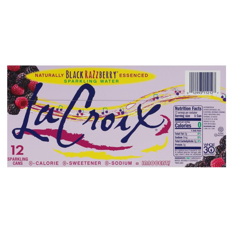 La Croix Black Razzberry Sparkling Water - Case of 2/12 pack, 12 oz, 5 of 8