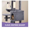 70.8in Tall Multi-Level Kitten Tower With Kitty Condos Top Perches Scratching Posts & Cozy Basket Pet Play House Light Gray - 3 of 4