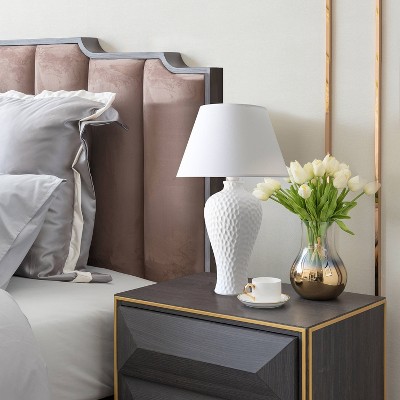 Textured Stucco Curvy Ceramic Table Lamp - Simple Designs