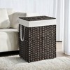 Laundry Hamper Sorter with Lid, 23.8 Gal (90 L) Synthetic Rattan Clothes Laundry Basket Storage with Lid and Handles Removable Liner Laundry Sorter - 4 of 4