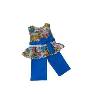 Doll Clothes Superstore Flower Top With Blue Pants Fits 14-15 Inch Baby Dolls - 1 of 4