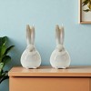HomeRoots Set of Two White And Brown Terracotta Rabbit Figurines - 2 of 4