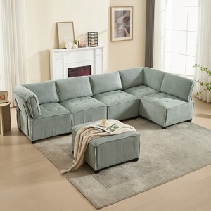 MOONMISS Modular 6- Seat  Sectional Sofa U Shaped Modular Couch with Reversible Chaise Modular Sofa Sectional Couch for Living Room - 1 of 4