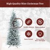 King Of Christmas Pre-lit Slim Flocked Artificial Christmas Tree, King Flock Skinny Christmas Tree with Lights - 3 of 4