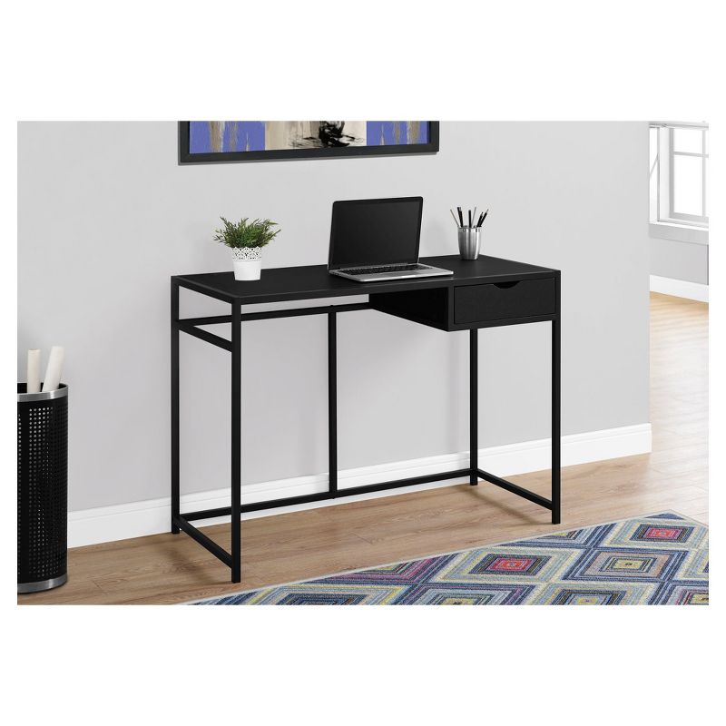 Wood and Metal Writing Desk with Drawers Black - EveryRoom, 3 of 7