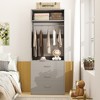 Aheaplus Freestanding 24" Closet System with 3 Wood Drawers - 2 of 4