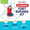 Fort Building Kit for Kids – 120 Piece STEM Construction Toy Set with Connectors and Rods, Indoor & Outdoor Play with Carry Bag - 3 of 4