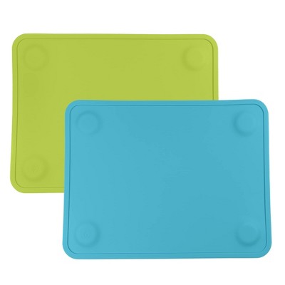 bright blue, green
