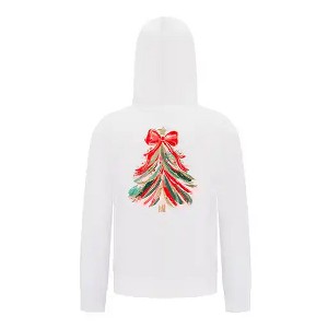 Everyday Kids Christmas Collection Red & Gold Painted Tree Girls Zip Up Hoodie – Holiday Sweatshirt - 1 of 4