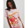 Women's Oversized Graphic T-Shirt Dress - Pink/Strawberry Shortcake - 3 of 4
