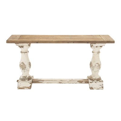 Vintage Wood Console Table White - Olivia & May