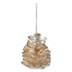 tagltd Paper Pinecone White Christmas Ornament XMAS Festive Winter Holidays Artificial Real Pine Tree Home Décor Decoration - 1 of 2