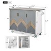 Kitchen Island, with Storage Rack, Drawers, Spice Rack & Towel Rack, for Dining, Kitchen & Barbecue - 2 of 4