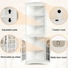 Corner Storage Cabinet, 63.3" Tall Freestanding 5-Tier Corner Display Cabinet With Doors And Adjustable Shelves For Living Room Dining Room Office - 4 of 4