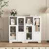 Lirago MDF Display Cabinet with Glass Doors & Drawer Multi-Functional Organizer for Bedroom/Living Room 25.6"D * 11.8"W * 39.4"H - 3 of 4