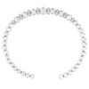 Haus of Brilliance Silver 1/4 Cttw Diamond Rondelle Graduated Ball Bead Cuff Bangle Bracelet - 4 of 4